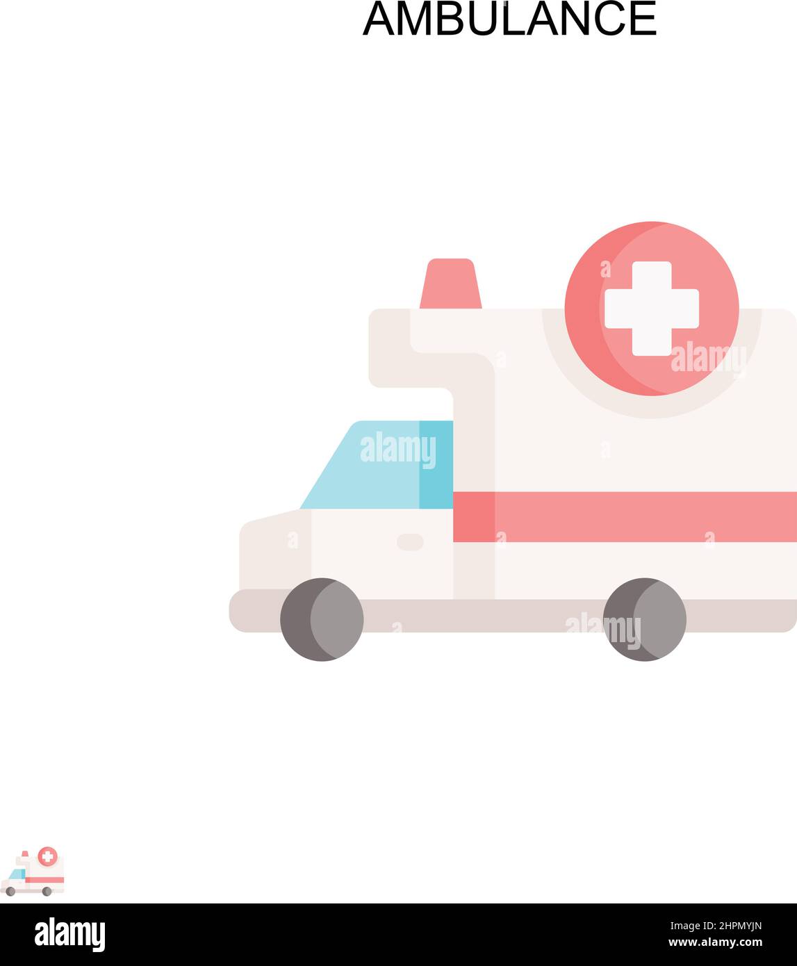 Ambulance Simple vector icon. Illustration symbol design template for web mobile UI element. Stock Vector