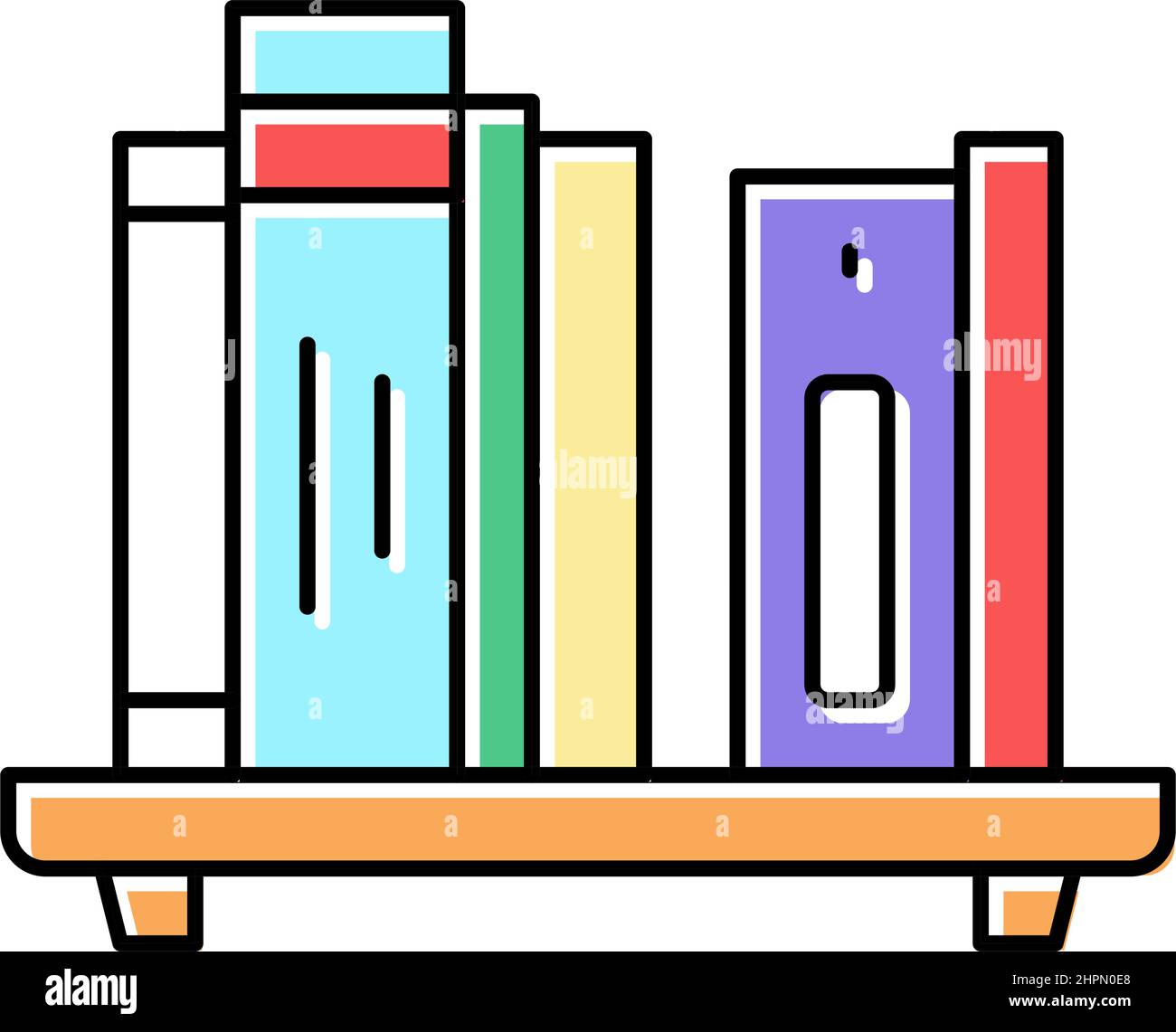 bookshelf with books color icon vector illustration Stock Vector Image ...