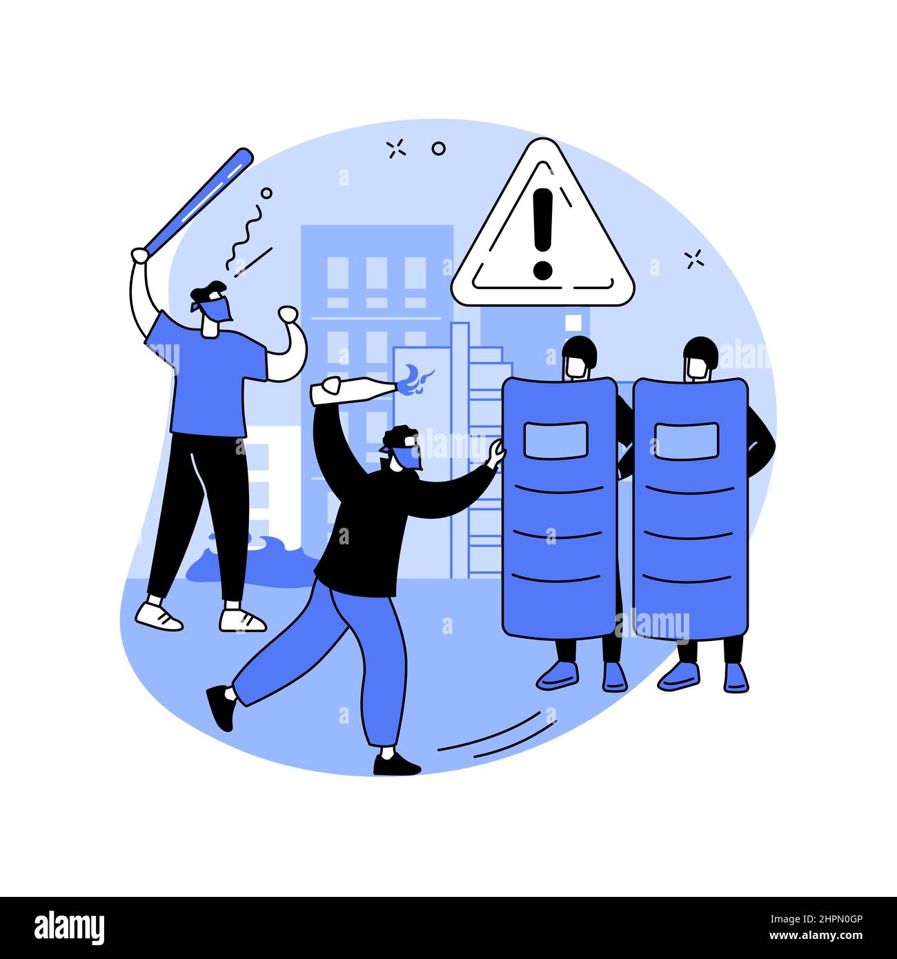 Mass riots abstract concept vector illustration Stock Vector Image ...