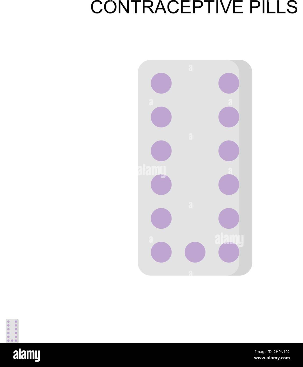 Contraceptive pills Simple vector icon. Illustration symbol design template for web mobile UI element. Stock Vector