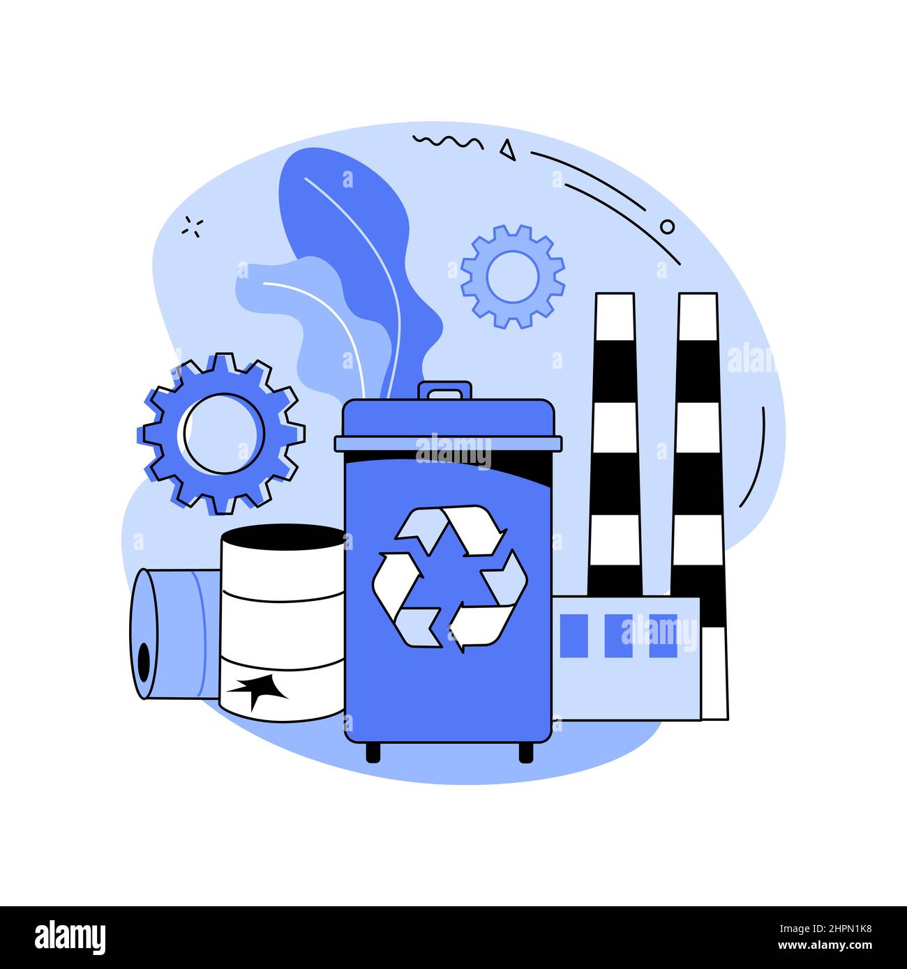 Mechanical recycling abstract concept vector illustration Stock Vector