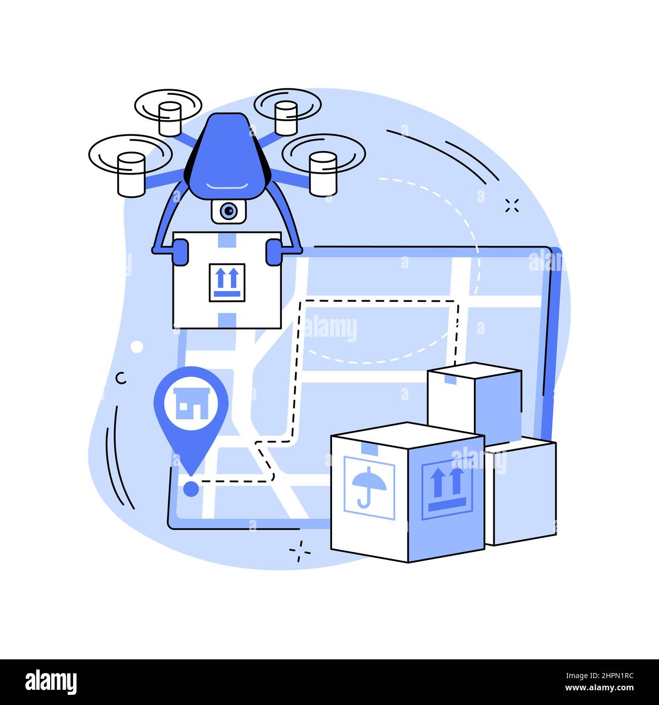 Drone delivery abstract concept vector illustration Stock Vector Image