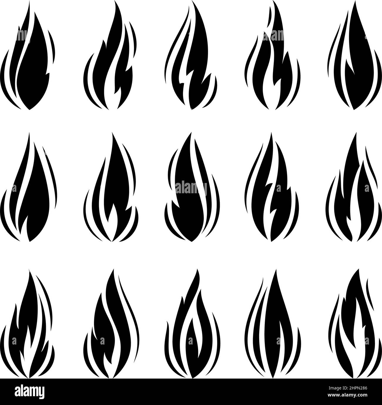 Fire flames, set icons, vector illustration Stock Vector Image & Art ...