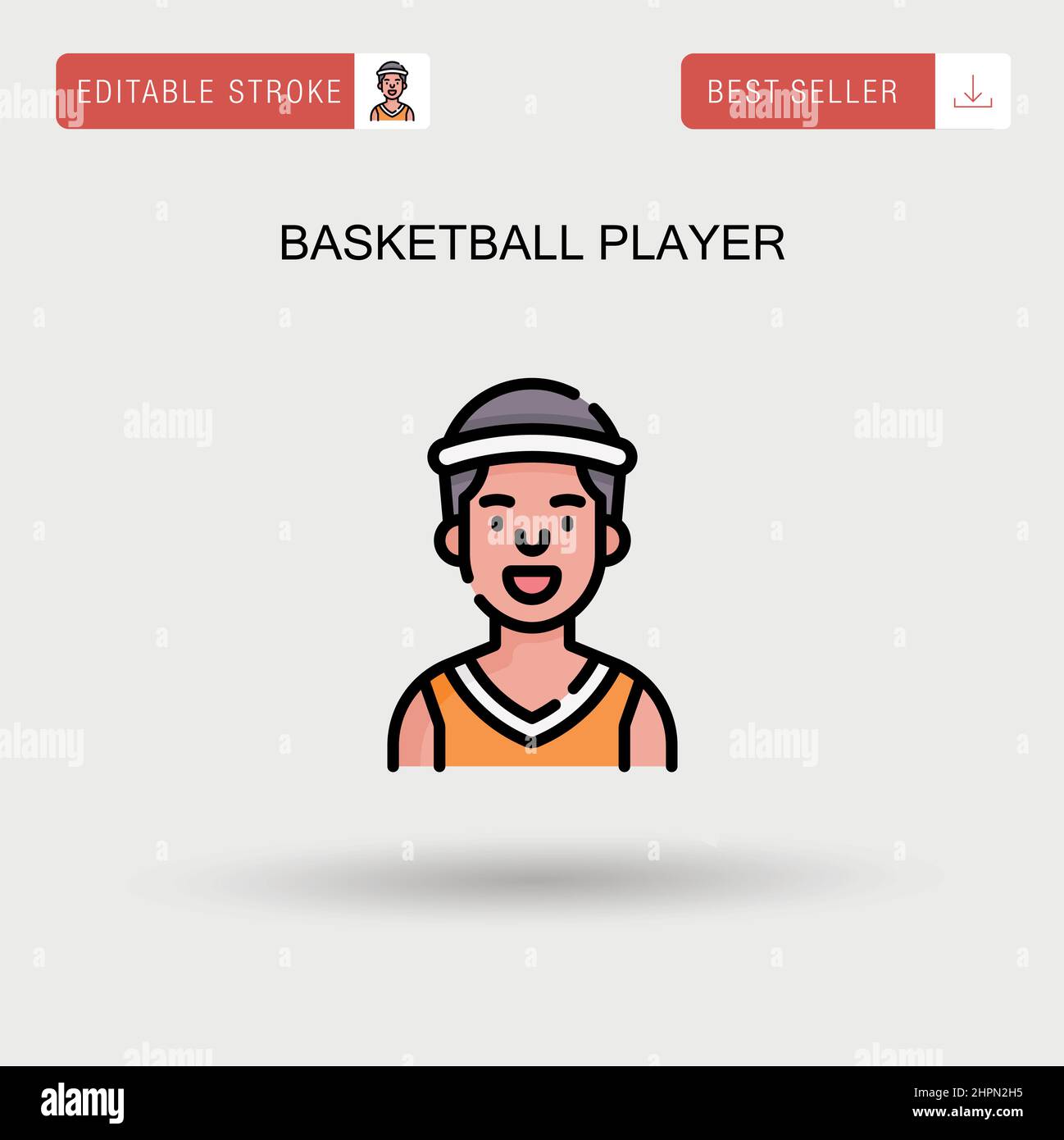 Basketball player Simple vector icon. Stock Vector