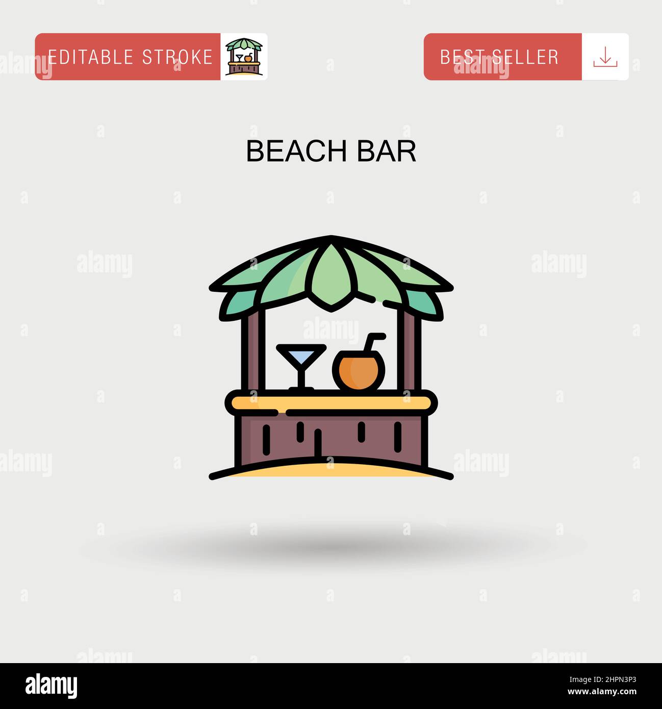 Beach bar Simple vector icon. Stock Vector