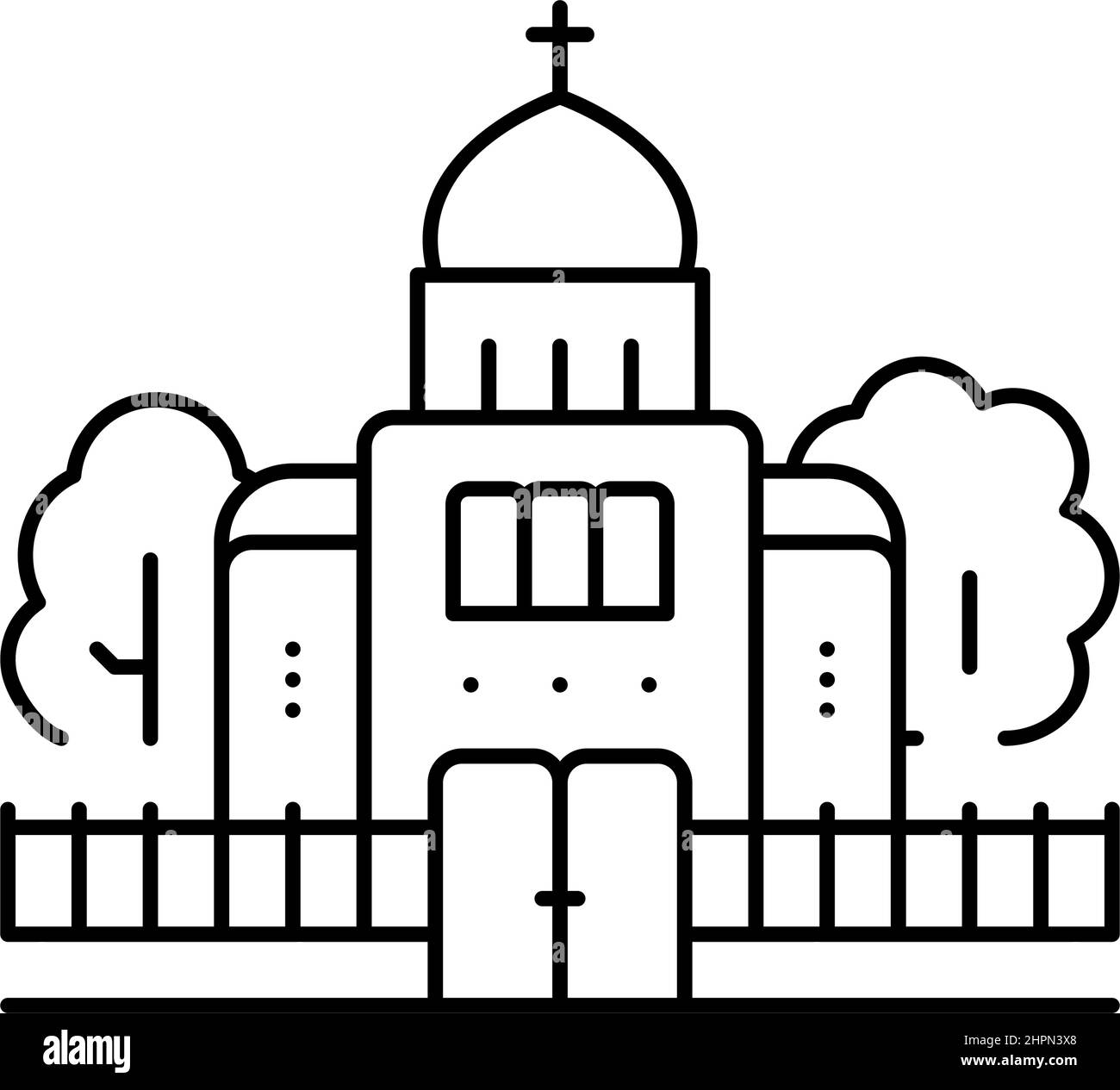 temple cathedral praying building line icon vector illustration Stock ...