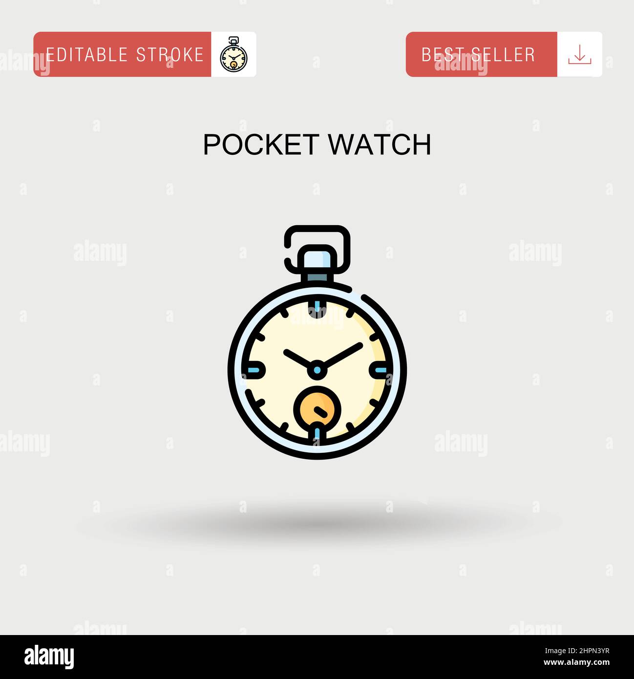 Pocket watch Simple vector icon. Stock Vector