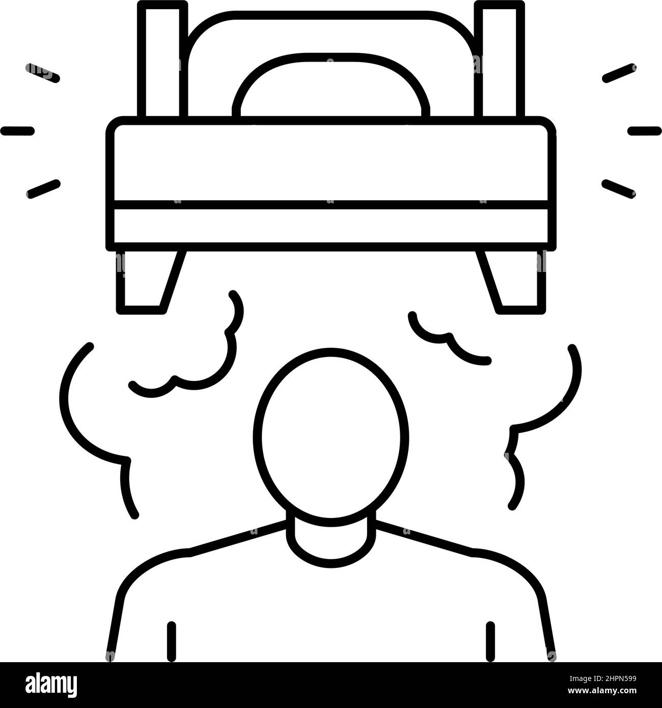 Ongoing Worries About Sleep Line Icon Vector Illustration Stock Vector