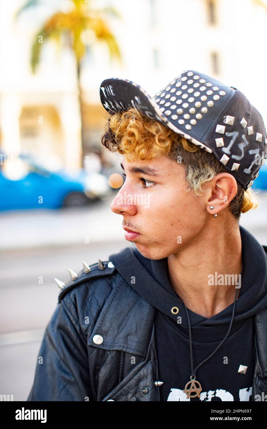 Male youth in Rabat, Morocco, north Africa. Stock Photo