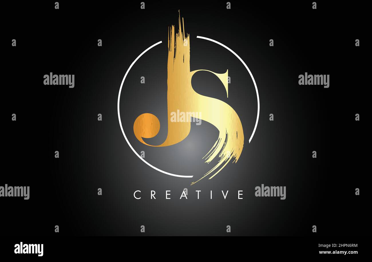 JGolden S Brush Stroke Letter Logo Design. Black Paint Logo Leters Icon ...