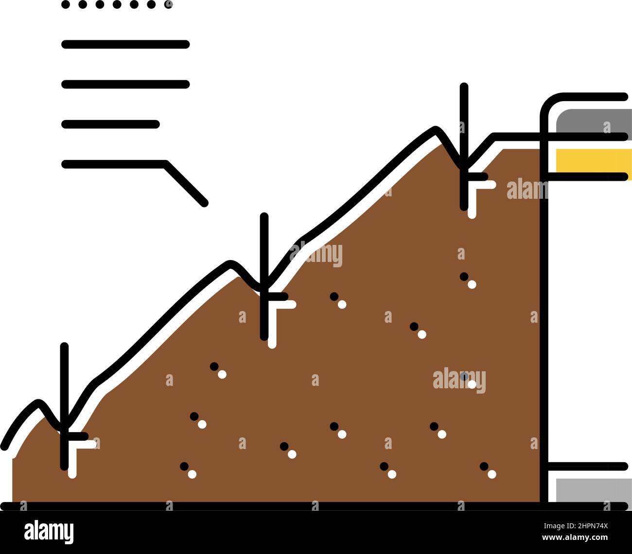 strengthening of road slopes color icon vector illustration Stock ...