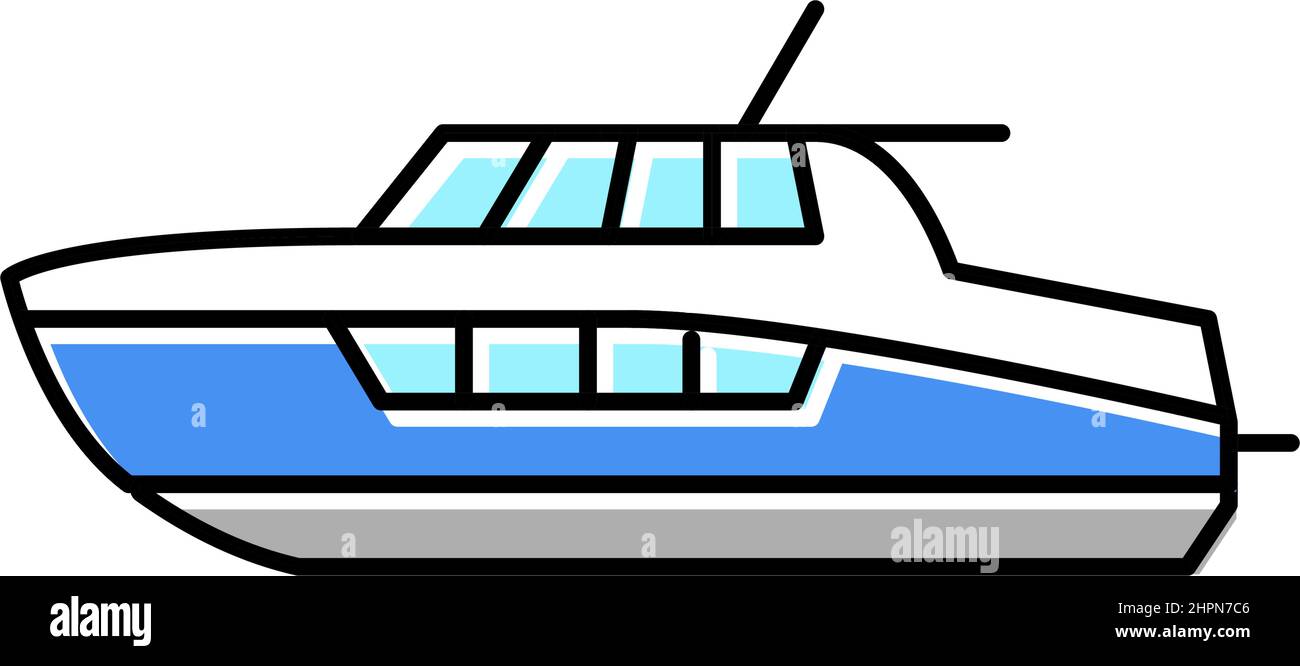 cabin cruiser boat color icon vector illustration Stock Vector Image ...