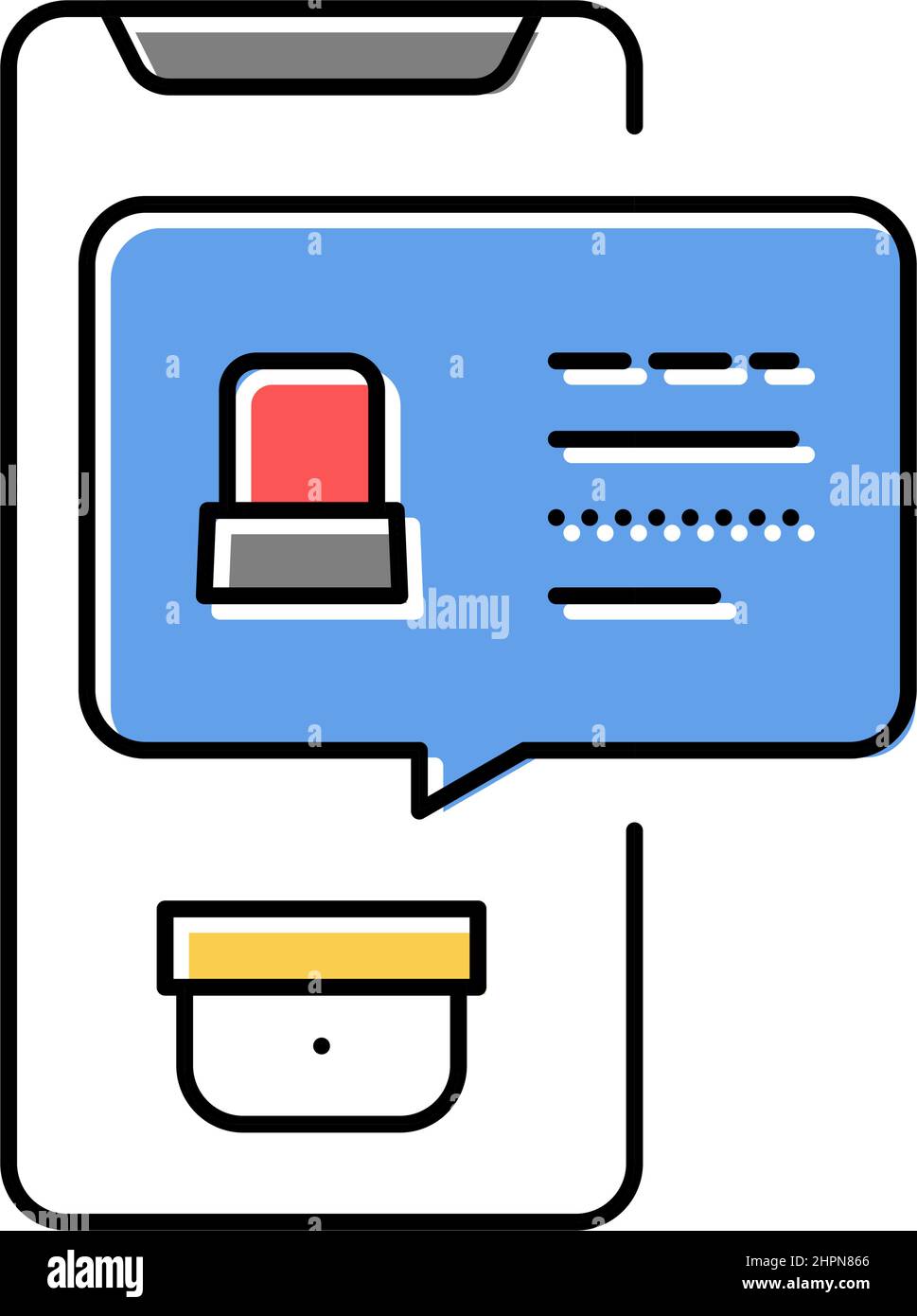 security application message color icon vector isolated illustration ...