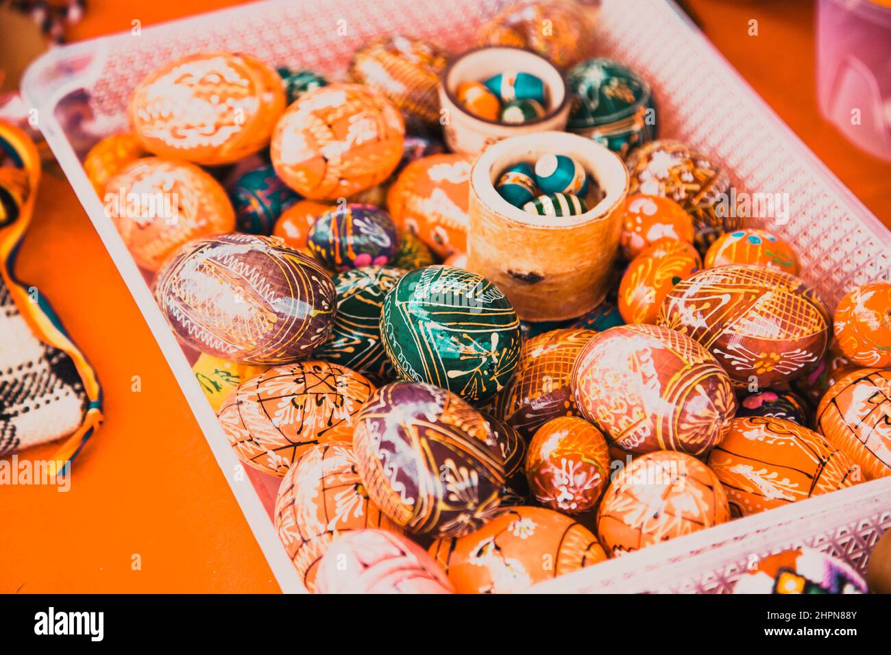 traditional painted easter eggs from Bucovina region, Romania Stock Photo