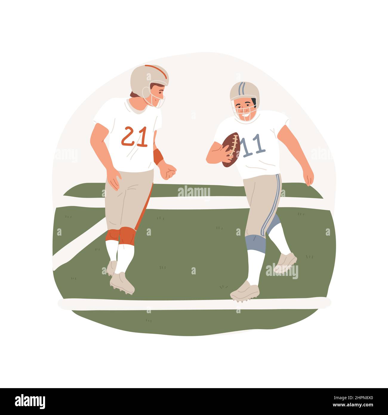 American football isolated cartoon vector illustration Education, teaching high school