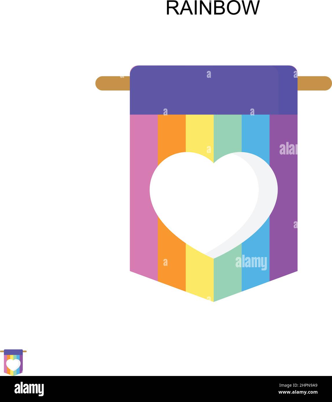 Rainbow Simple vector icon. Illustration symbol design template for web mobile UI element. Stock Vector