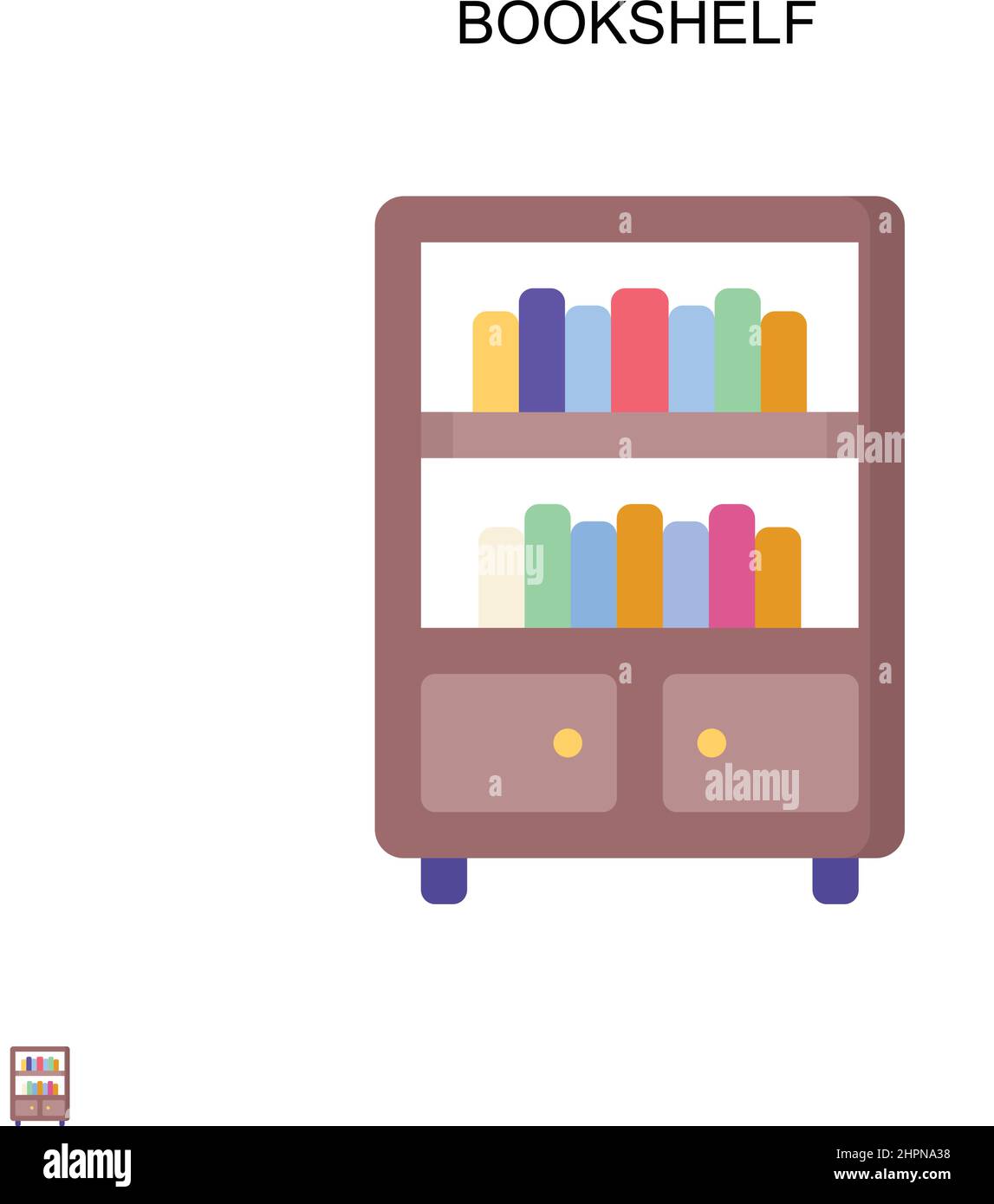 Bookshelf Simple vector icon. Illustration symbol design template for ...