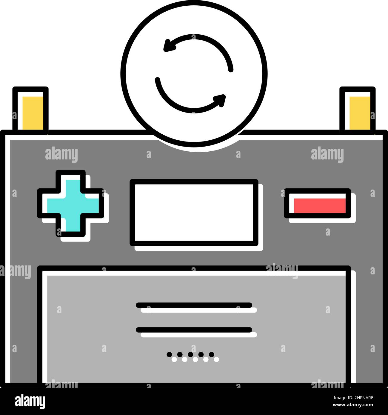 battery replacement color icon vector isolated illustration Stock