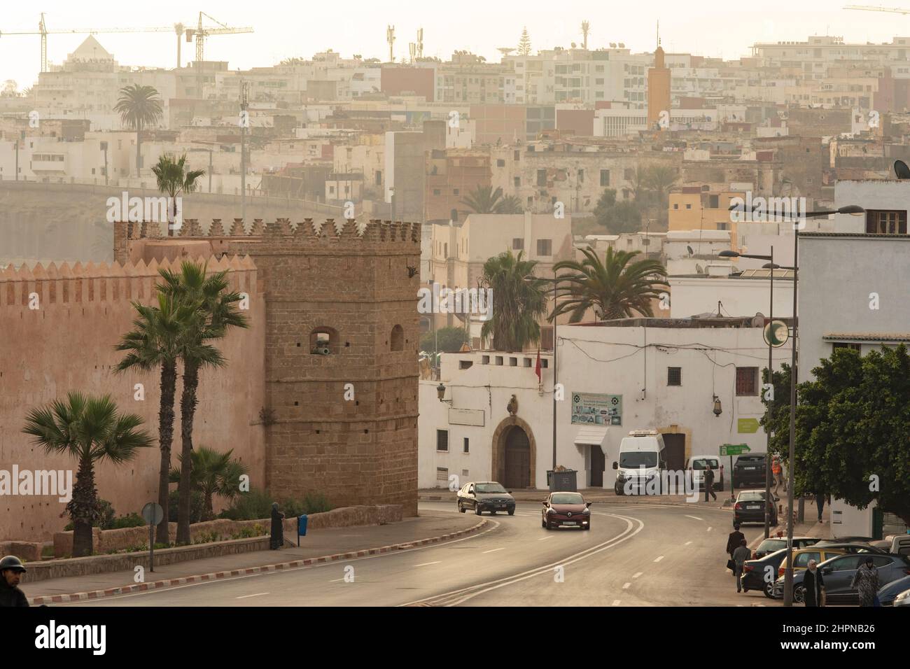 Street scene outside the old central medina in Rabat, Morocco. Stock Photo