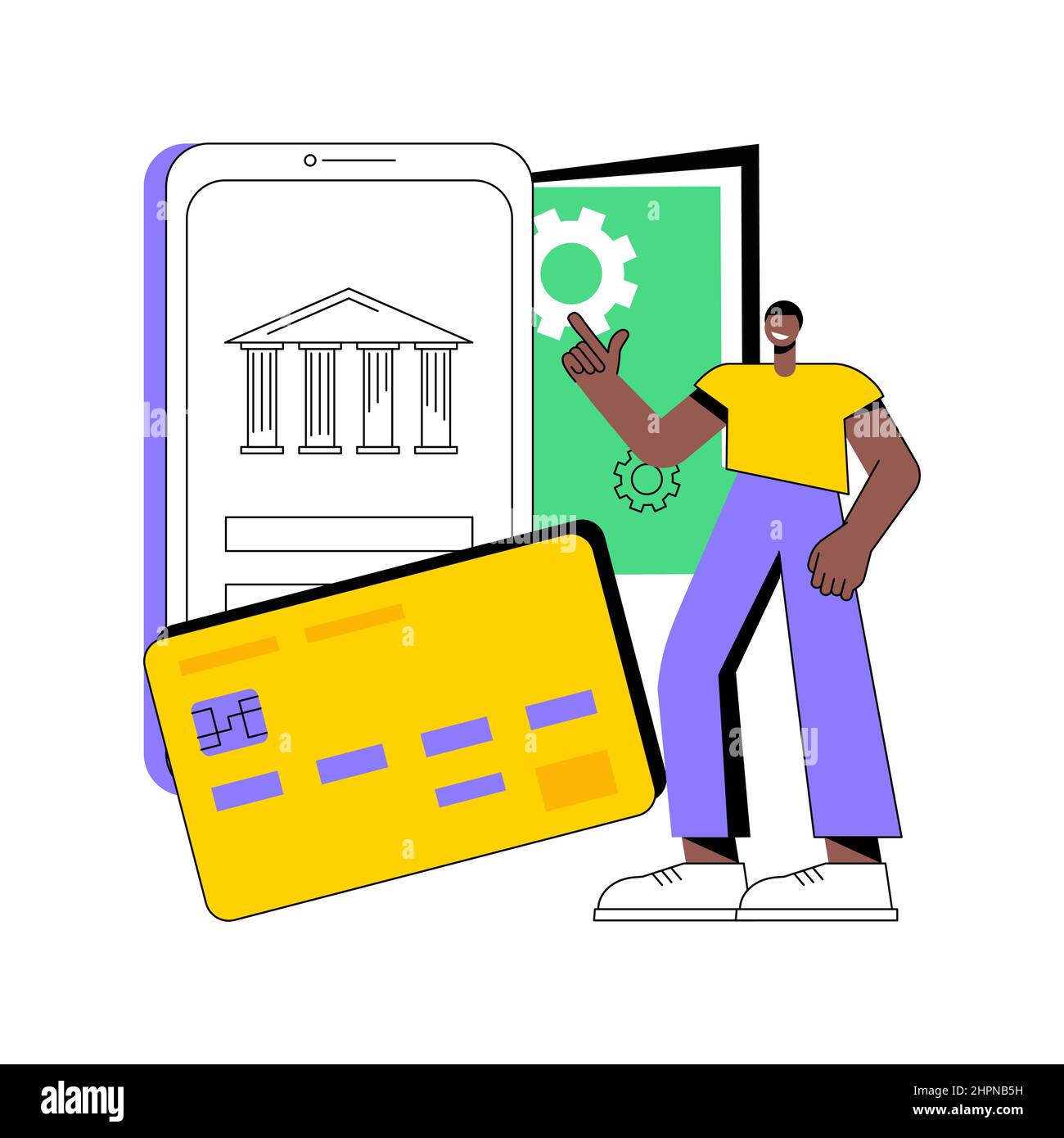 CardonFile abstract concept vector illustration. Storing cardholder