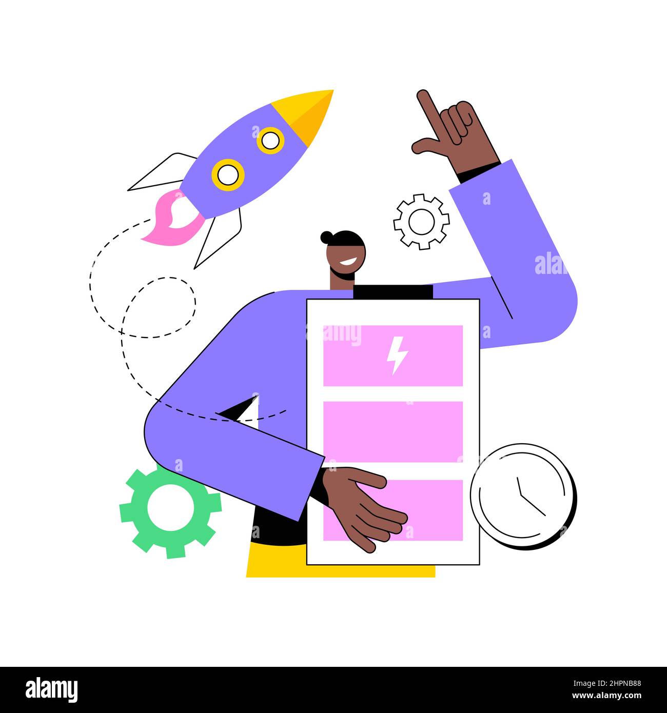 Fast charging technology abstract concept vector illustration. Rapid