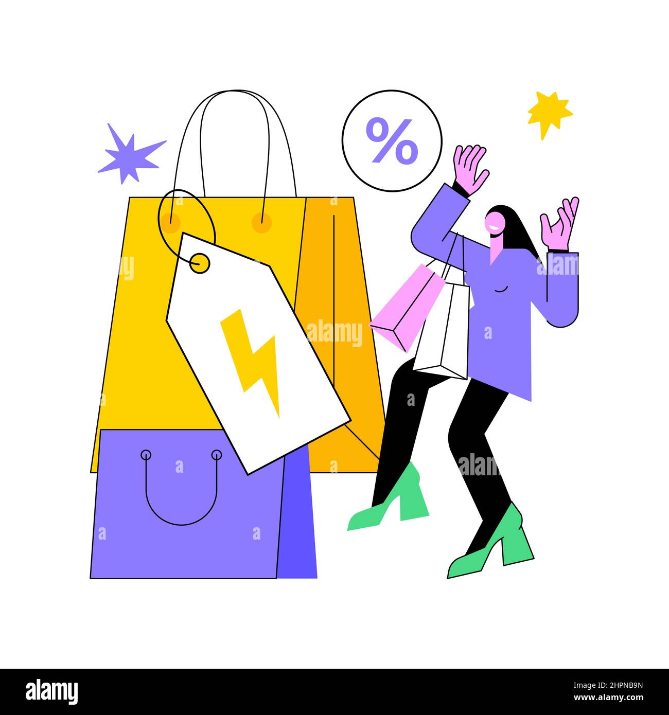 Flash Sale Announcement with Woman choosing Clothes Online Instagram Post  Vertical Template - VistaCreate, image size:1300x1390