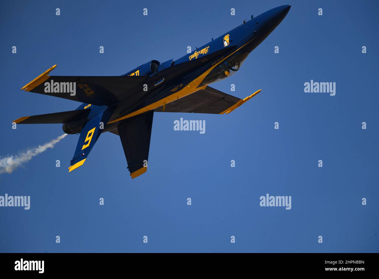 Blue Angel 6 Legacy Hornet inverted Stock Photo