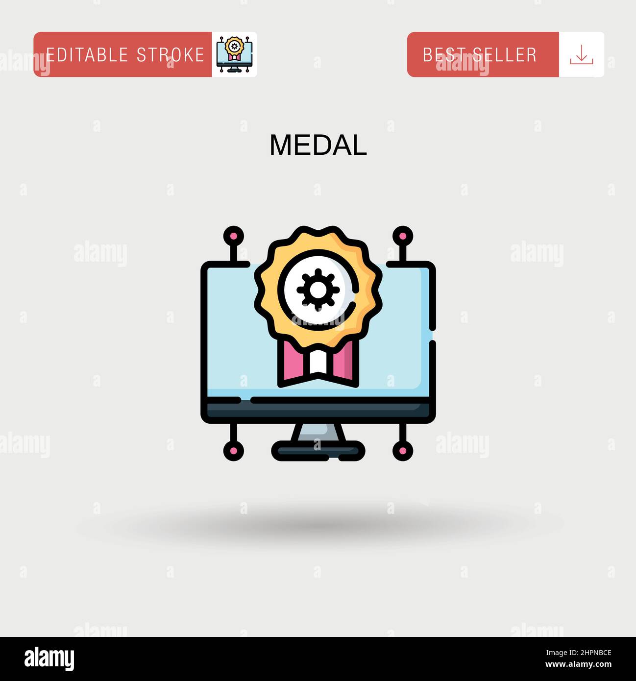 Medal Simple vector icon Stock Vector Image & Art - Alamy