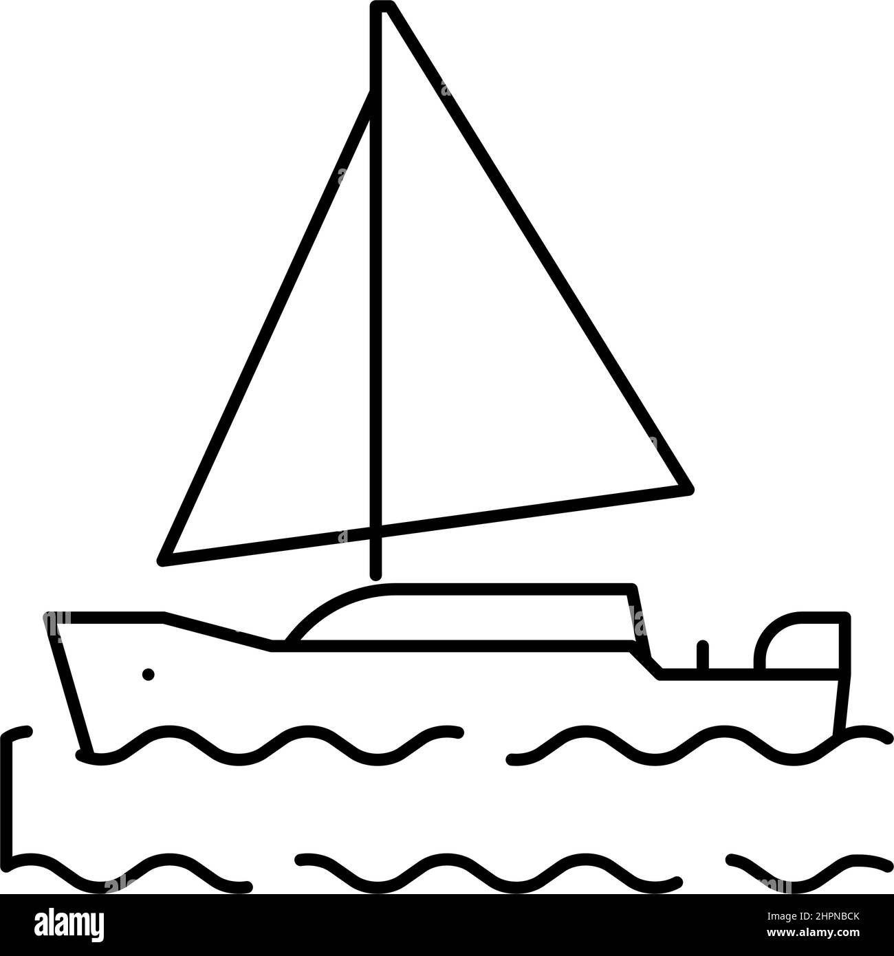 yacht mens leisure line icon vector illustration Stock Vector Image ...