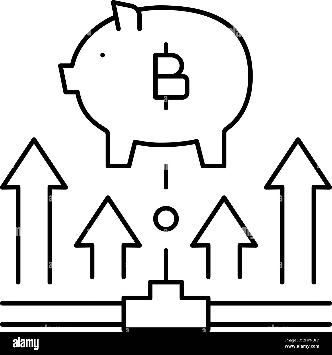 fundraising digital coin ico line icon vector illustration Stock Vector ...