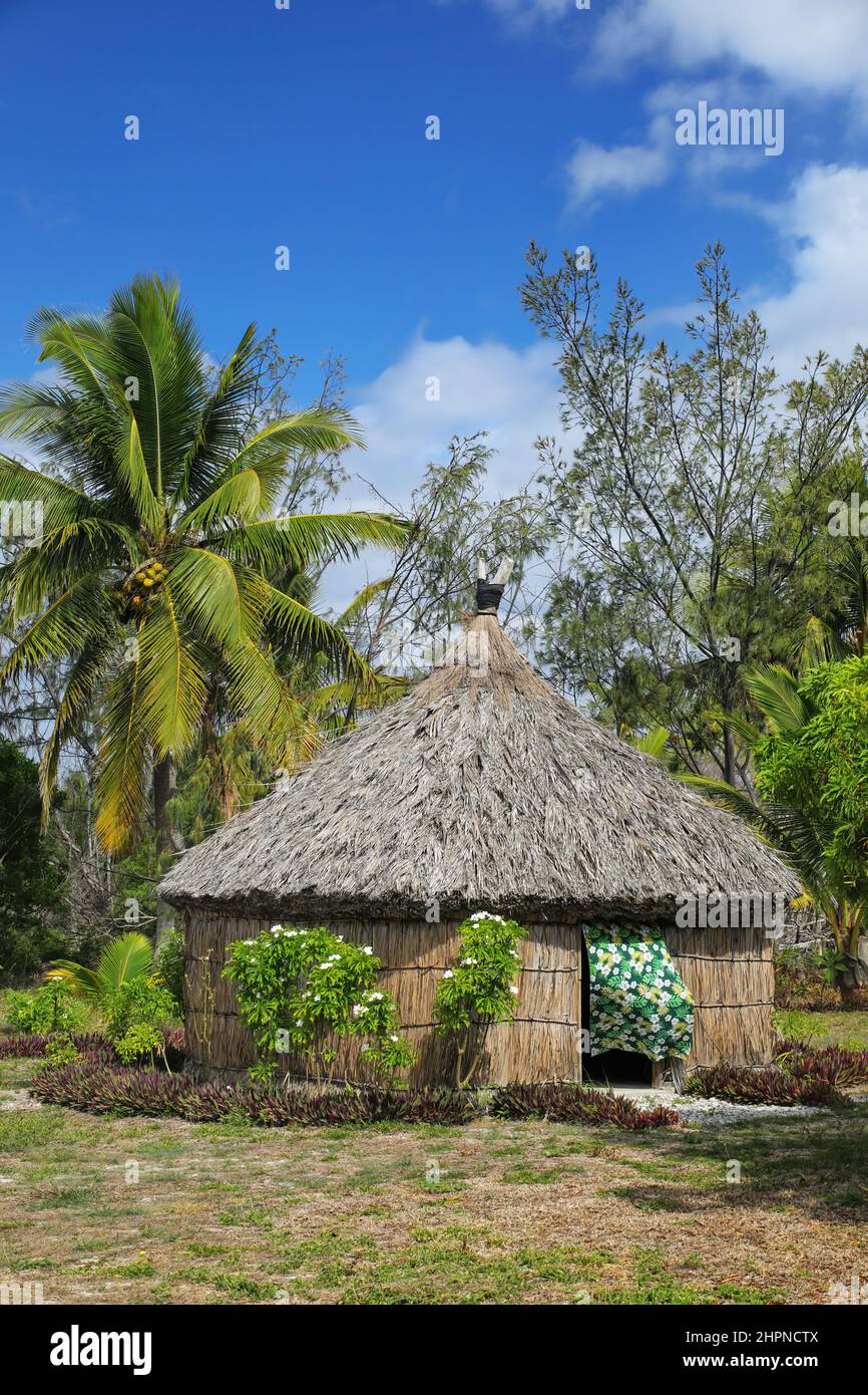 Traditional Kanak house on Ouvea Island, Loyalty Islands, New Caledonia