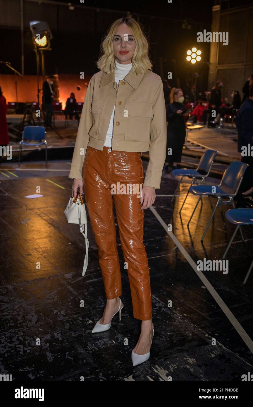 Milan, Italy. 22nd Feb, 2022. Milan, Milan Fashion Week, Women Fall Winter  2022. Milan, Women's Fashion,