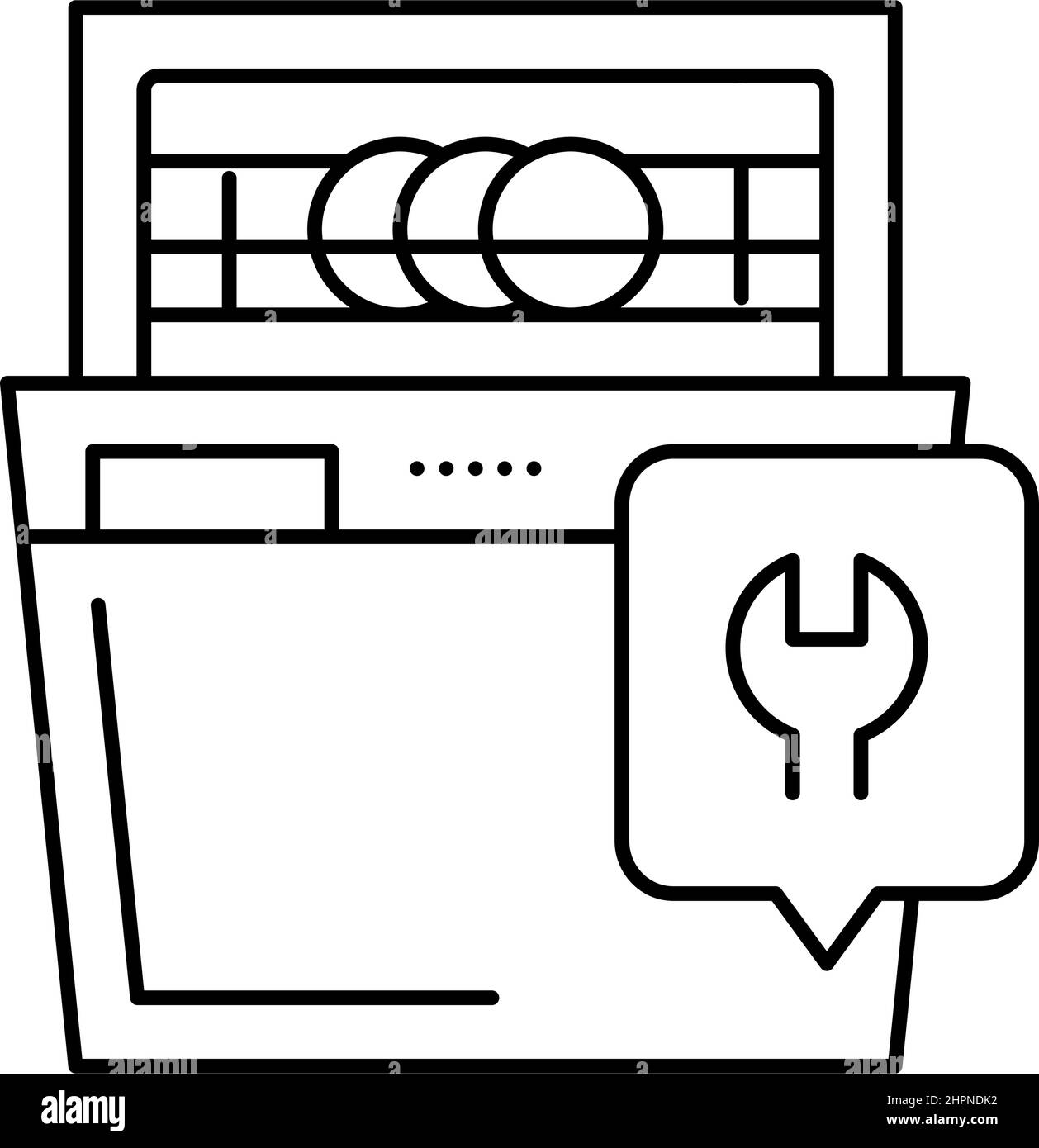 dishwasher repair line icon vector illustration Stock Vector