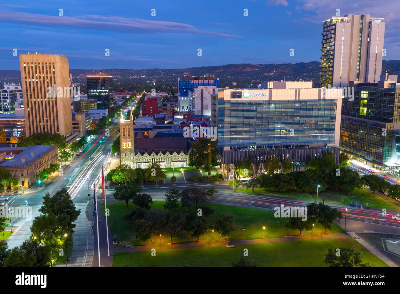 Adelaide, South Australia, seen by night