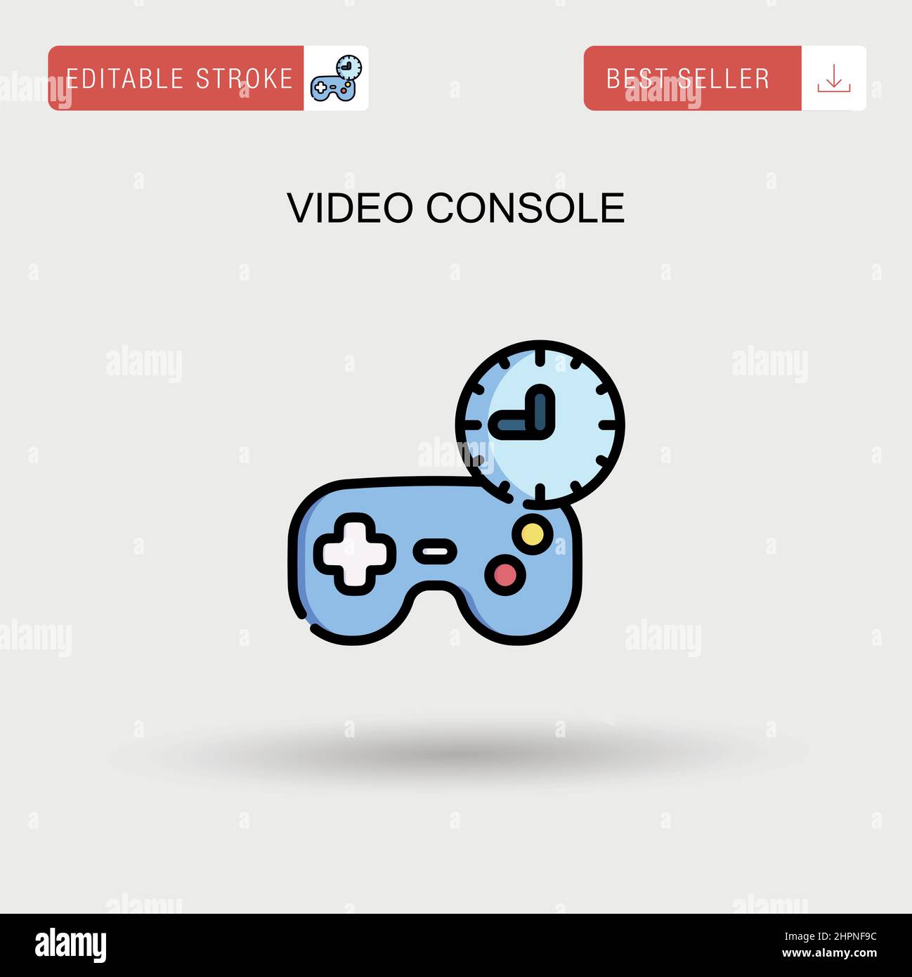 Video console Simple vector icon. Stock Vector