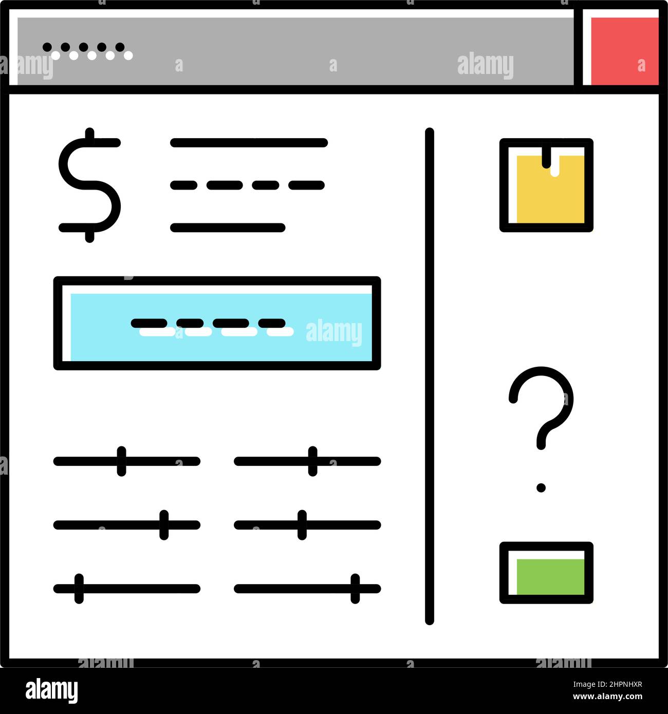 invoice approvals and disputes color icon vector illustration Stock ...