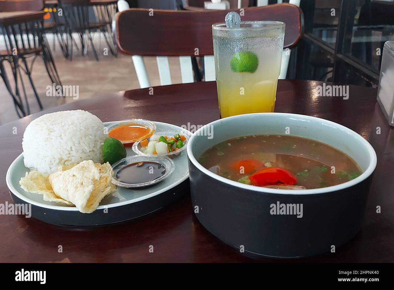 Oxtail Soup, Sop Buntut at Malacca Toast Cafe, Jakarta, Indonesia Stock Photo