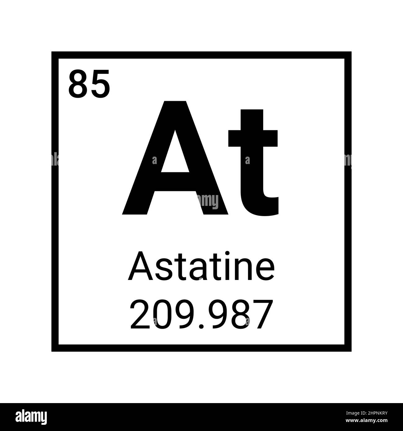 Astatine periodic table element icon. Chemical mendeleev table astatine icon Stock Vector