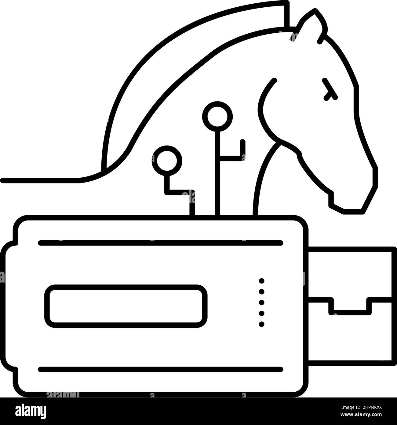 trojan virus line icon vector illustration Stock Vector Image & Art - Alamy