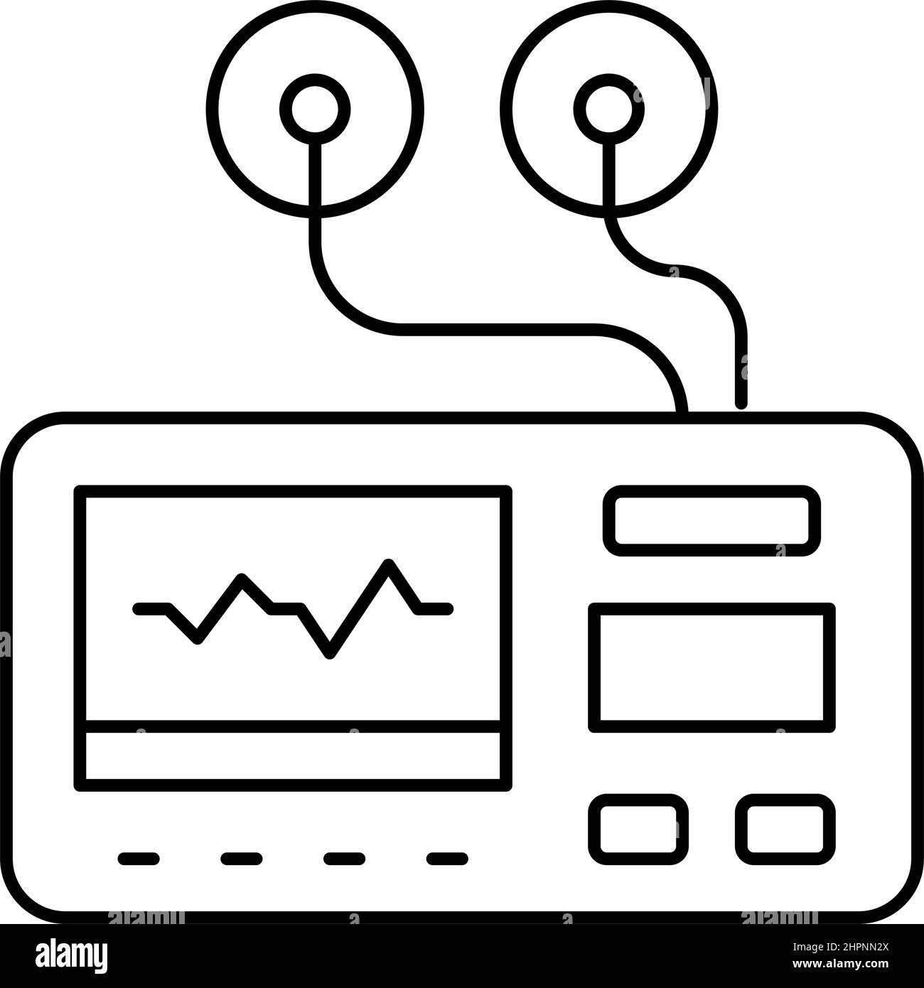 portable electrocardiogram line icon vector illustration Stock Vector