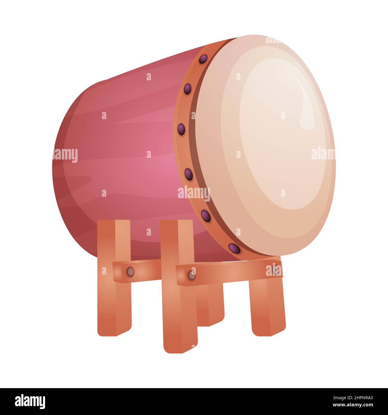 Islamic Bedug with hand drawn flat vector illustration Stock Vector