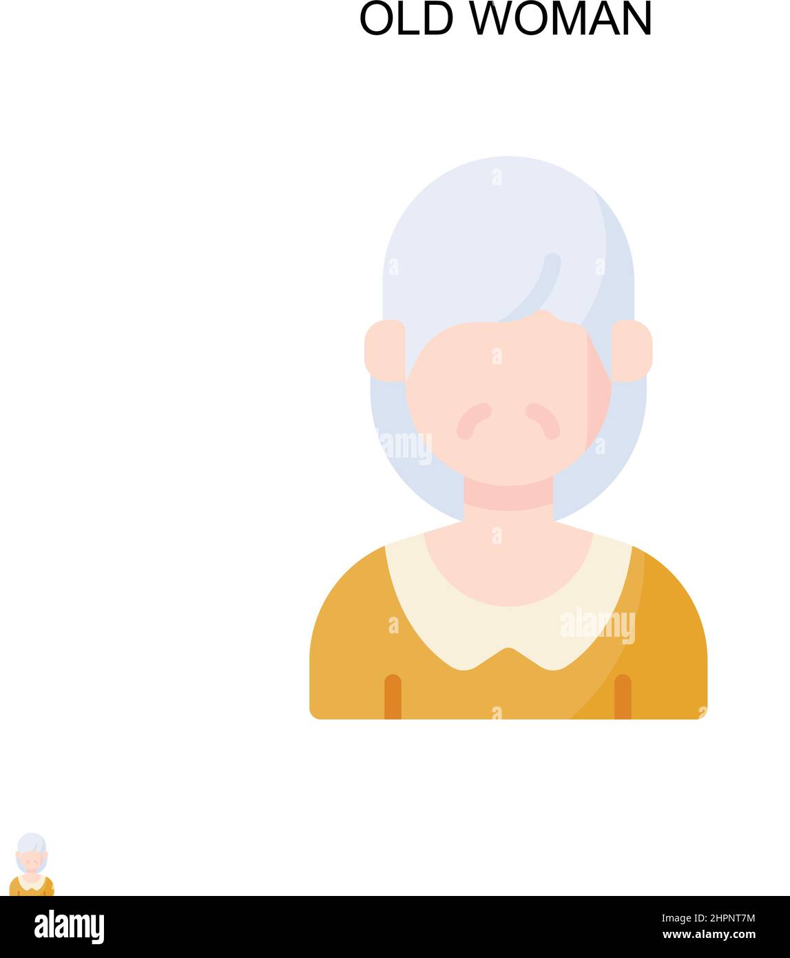 Old woman Simple vector icon. Illustration symbol design template for web mobile UI element. Stock Vector