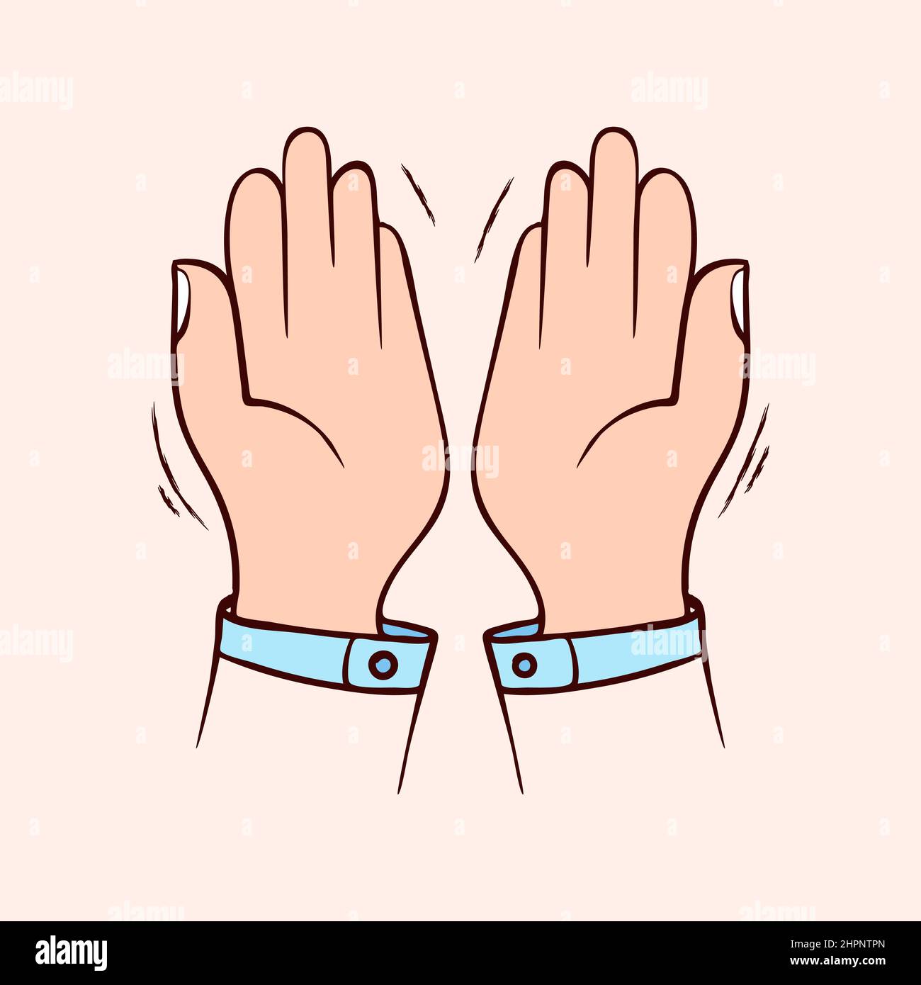 Muslim Praying hand with simple colored hand drawn vector illustration Stock Vector