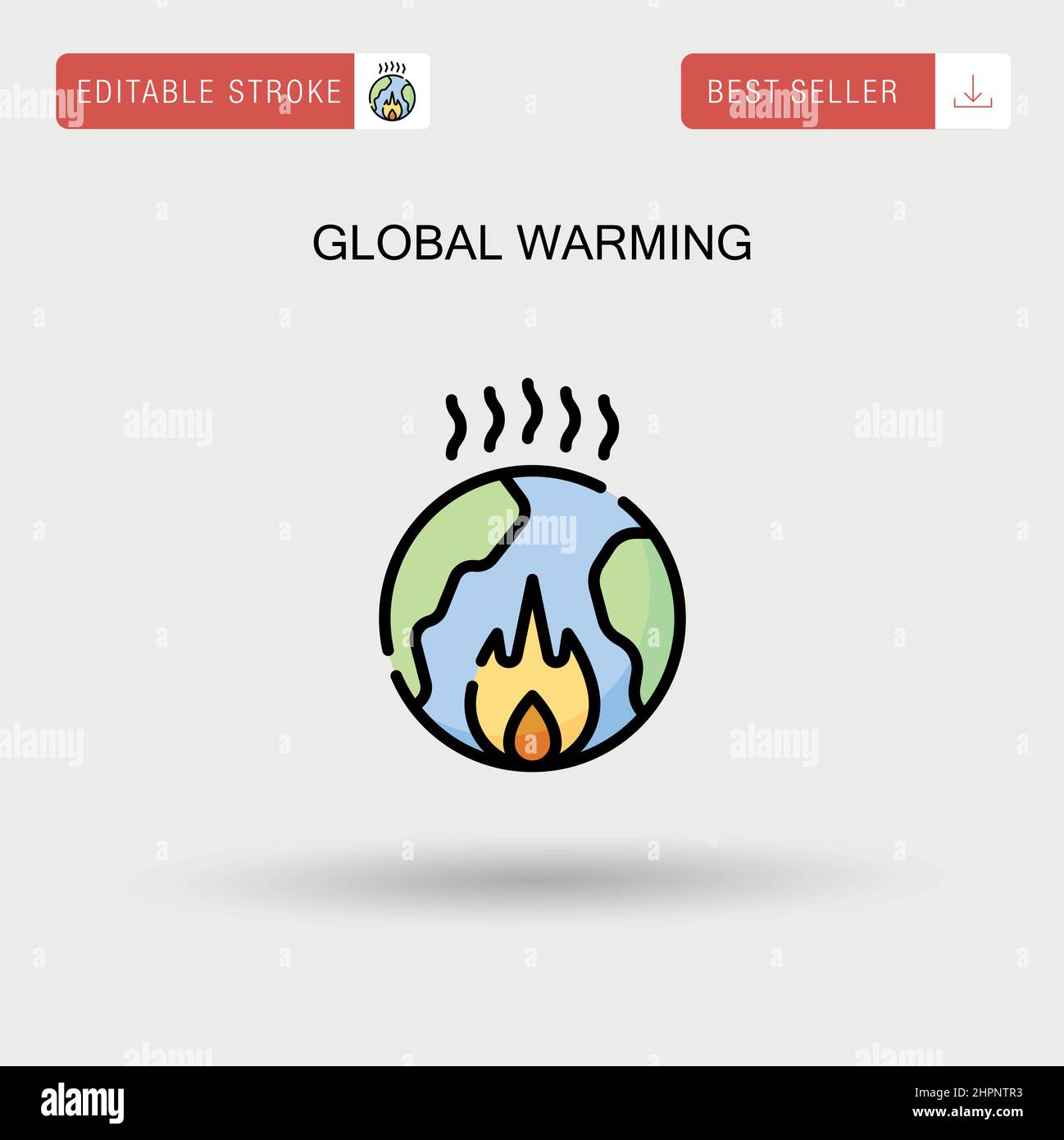 Global warming Simple vector icon. Stock Vector