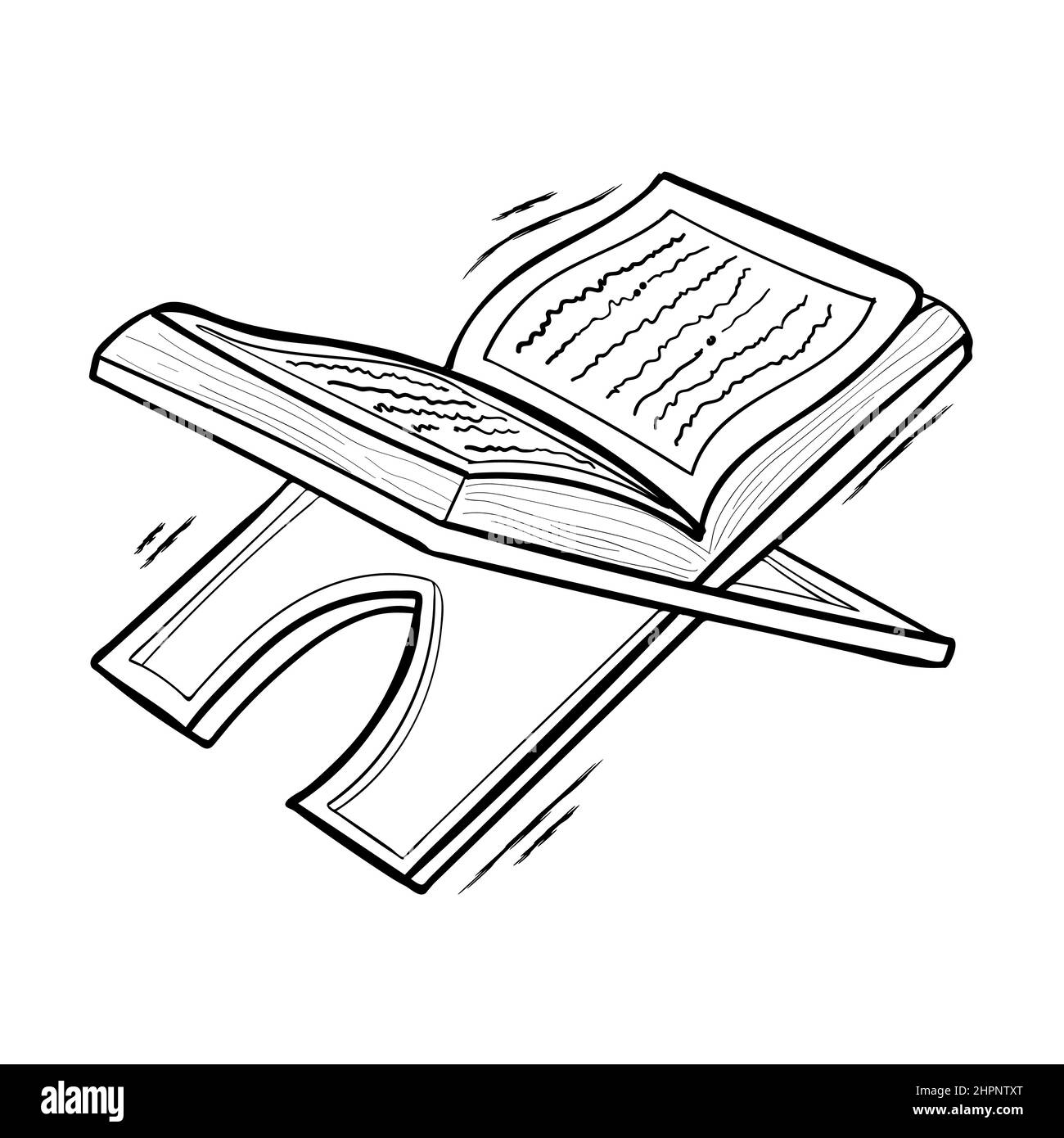 Islamic Koran with hand drawn sketching vector illustration Stock ...