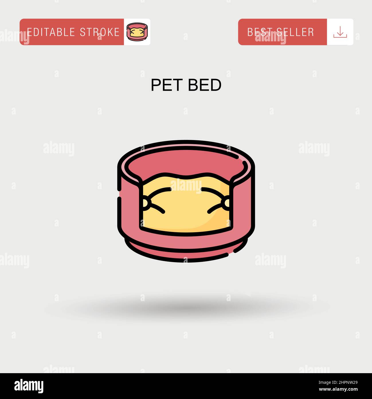 Pet bed Simple vector icon. Stock Vector