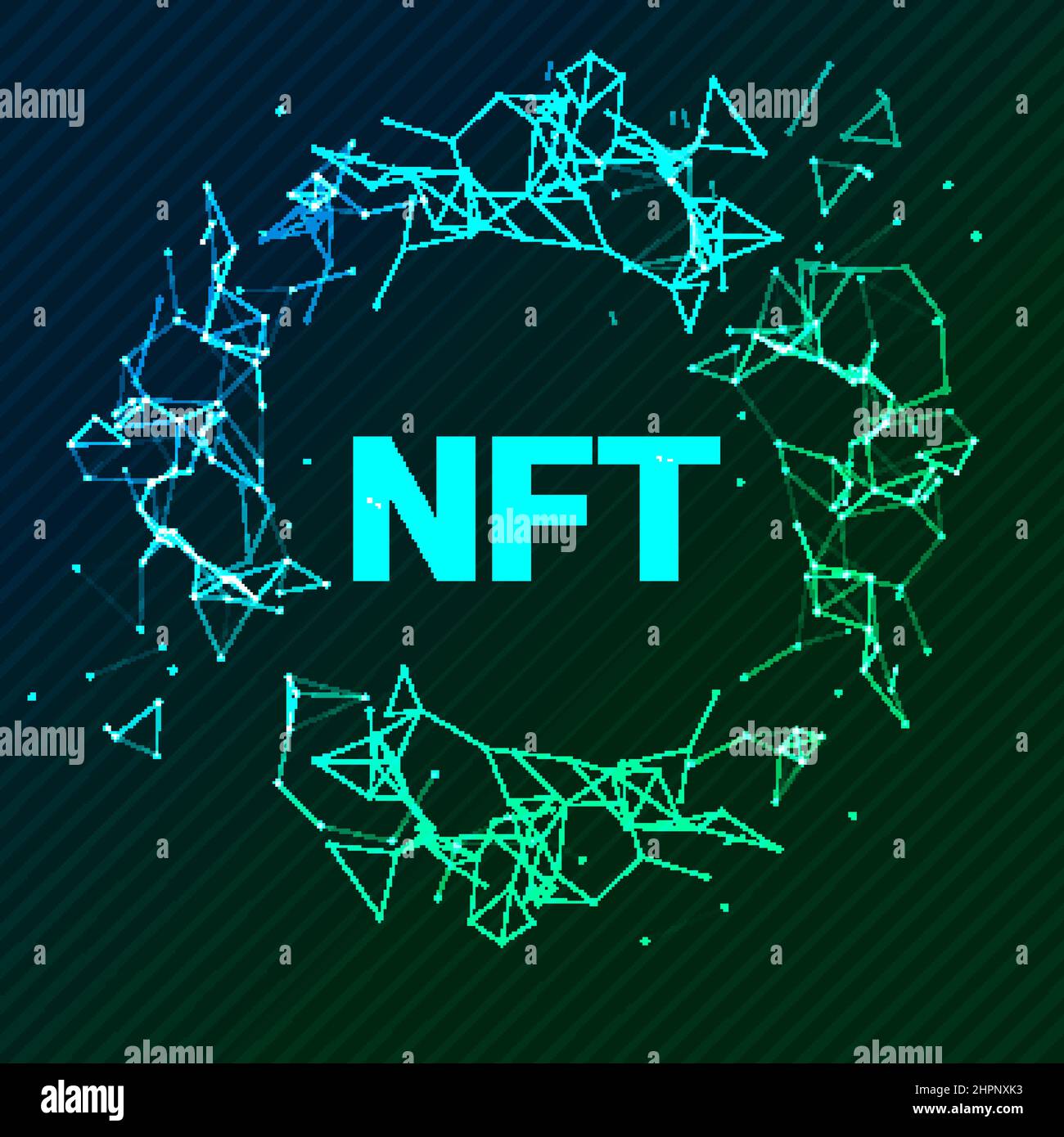 NFT token non fungible digital vector coin. NFT crypto altcoin vector ...