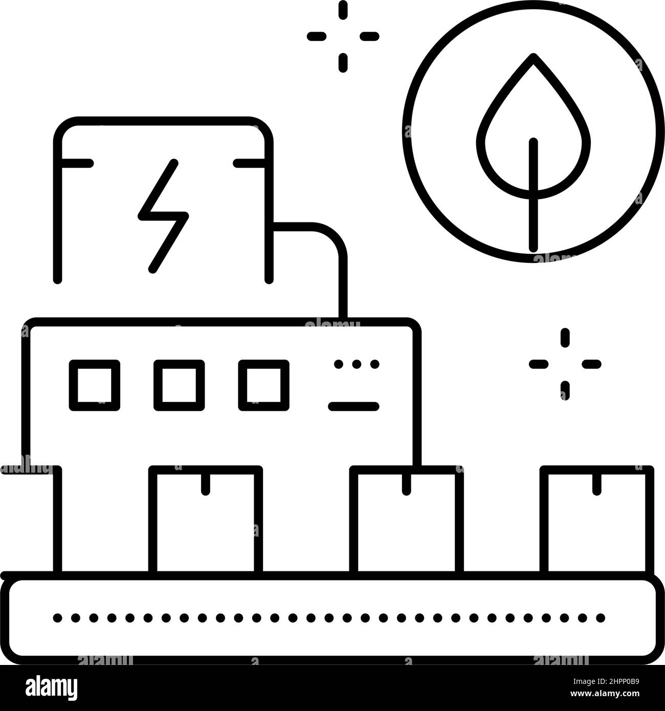 green factory line icon vector illustration Stock Vector Image & Art ...
