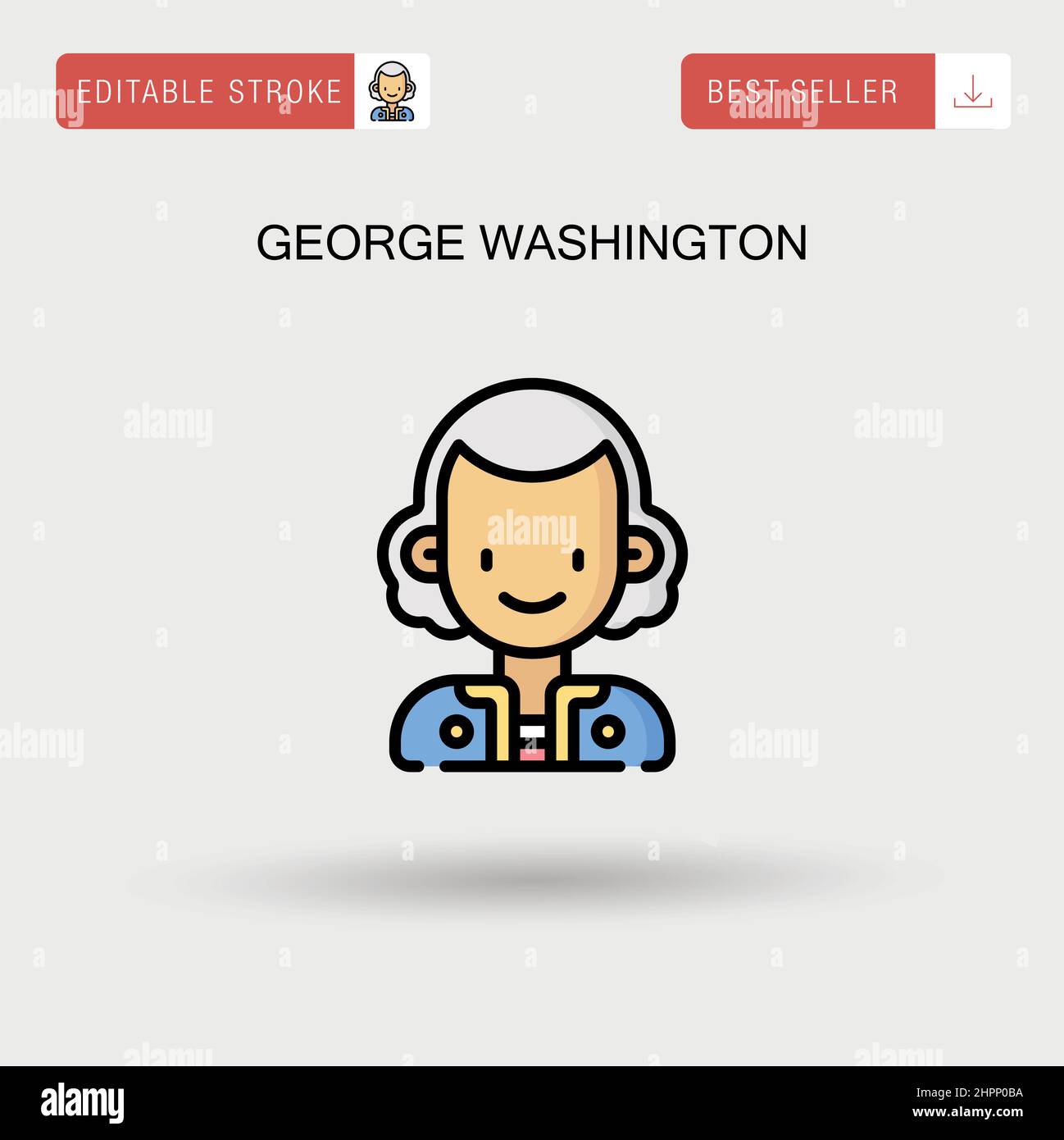 George washington Simple vector icon. Stock Vector