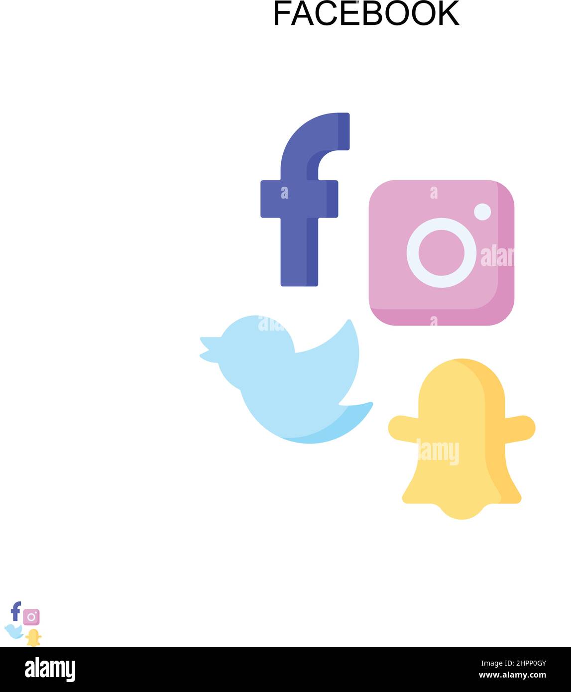 Facebook Simple vector icon. Illustration symbol design template for web mobile UI element. Stock Vector